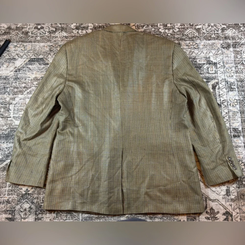 Chaps 100% Silk‎ 2 Button Houndstooth Sport Coat Size 46L